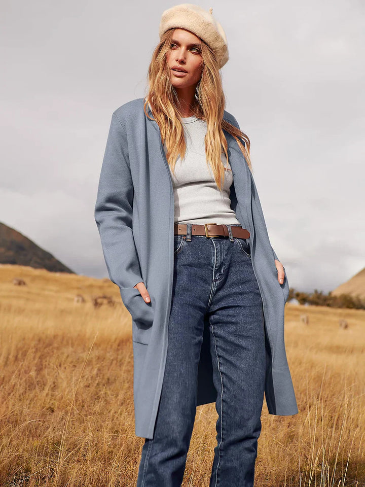 Modische Damen Cardigan, weicher Strick, warm & bequem, mit nützlichen Taschen, Herbst/Winter.