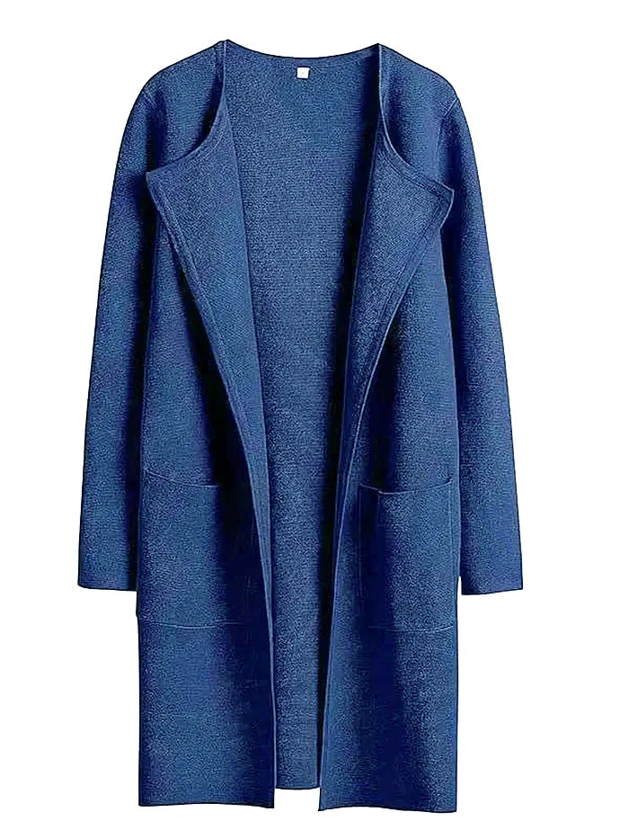 Damen Cardigan aus Grobstrick, kuschelig & warm, elegante Freizeitmode mit nützlichen Taschen.