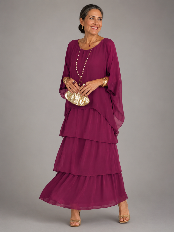 Elegantes Damen Maxikleid Odile mit fließendem Stoff für festliche Anlässe