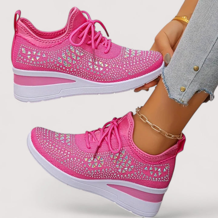 Modische Damen Glitzer-Sneaker, ideal für einen bequemen Alltag oder stylische Freizeit-Outfits.