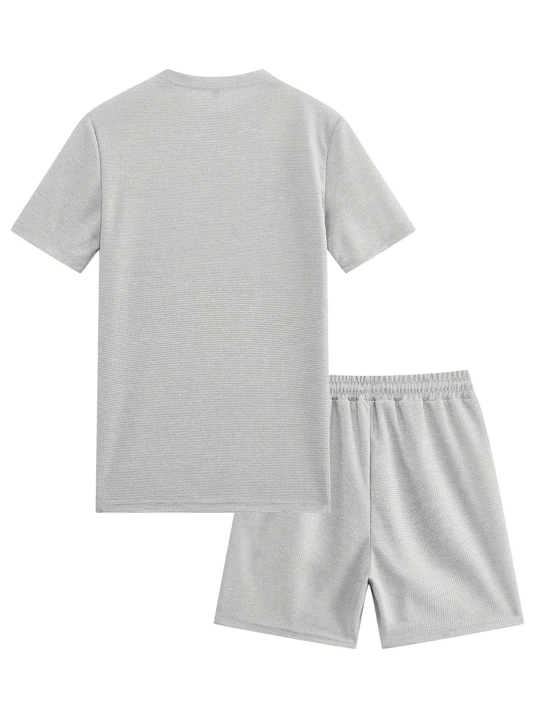 Sportbekleidung für Herren, Rückenansicht des Waffelstrick T-Shirts im Set