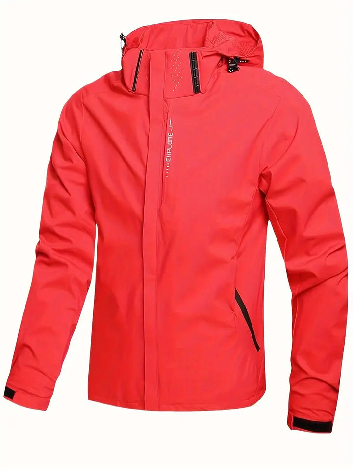 Rote Herren Outdoorjacke wasserdicht für schlechtes Wetter