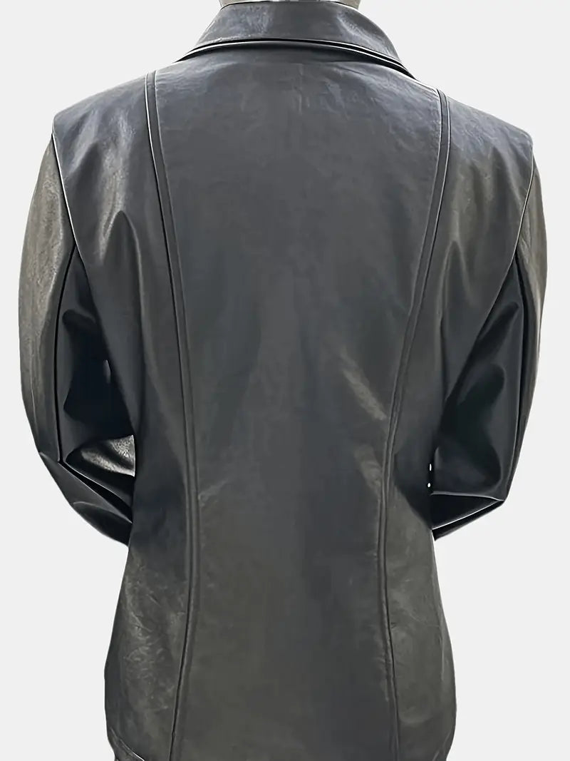 Schwarze Damen Übergangsjacke im Regular Fit mit Reißverschluss, elegante Langarm Jacke