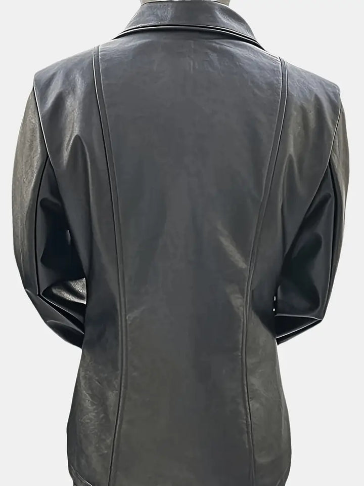 Schwarze Damen Übergangsjacke im Regular Fit mit Reißverschluss, elegante Langarm Jacke