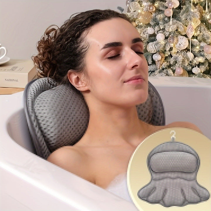 Deluxe Badekissen mit 4D-Mesh, stützt Nacken und Rücken, für entspannendes Badeerlebnis