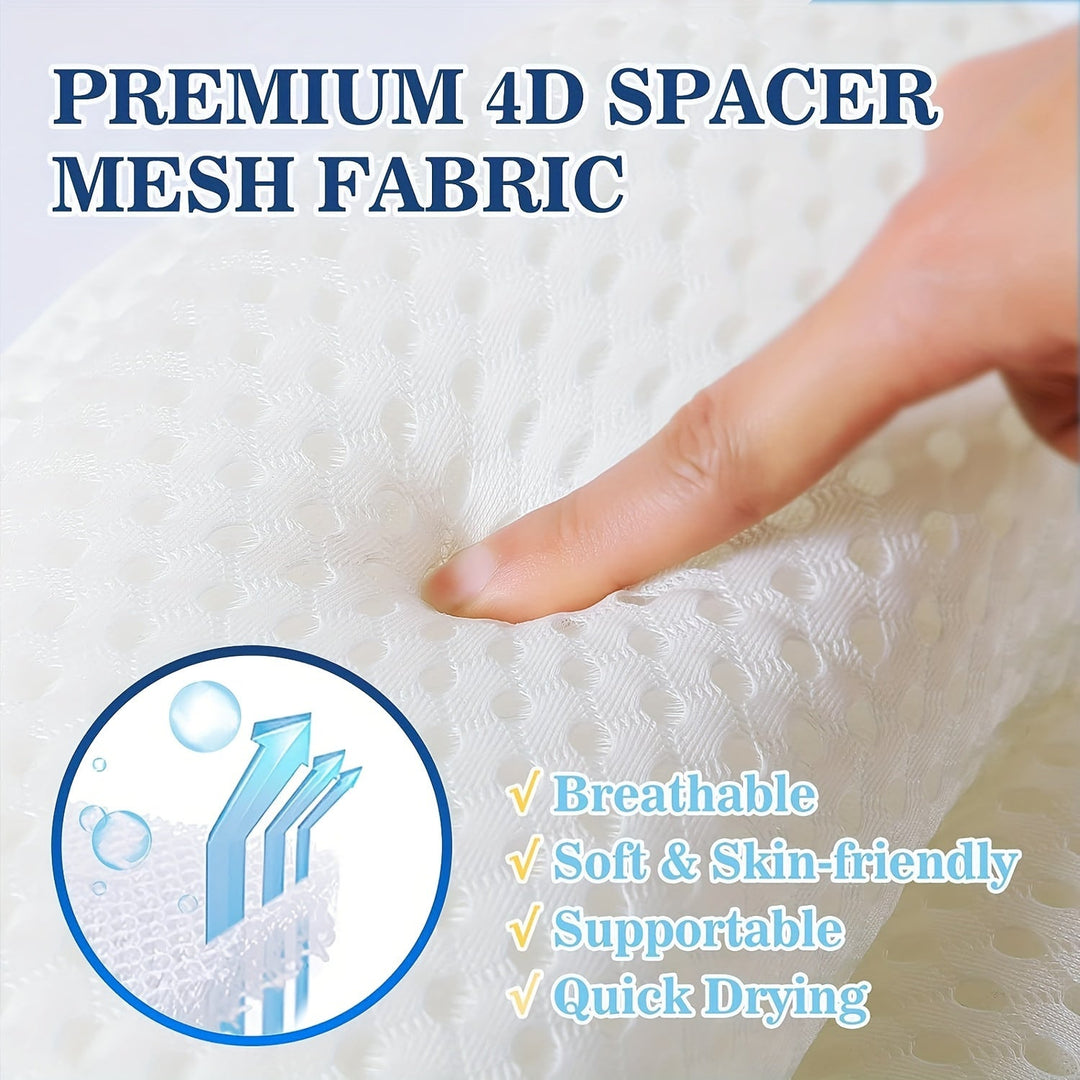 Detailansicht: Atmungsaktives 4D-Mesh des Deluxe Badekissens für optimalen Badekomfort