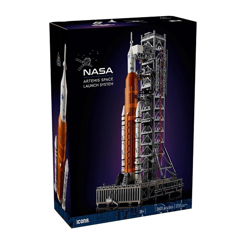Detailgetreues NASA Artemis Modell - Mehrstufiges Raketenbaukit mit Orion-Kapsel und Startturm für Raumfahrtfans.