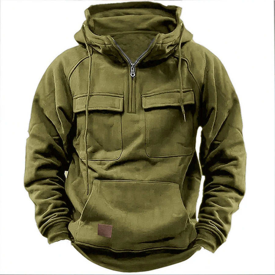 Deutscher Herren Hoodie mit Kängurutasche, relaxed fit, ideal für Freizeit & Winter. Bequemer Kapuzenpullover.