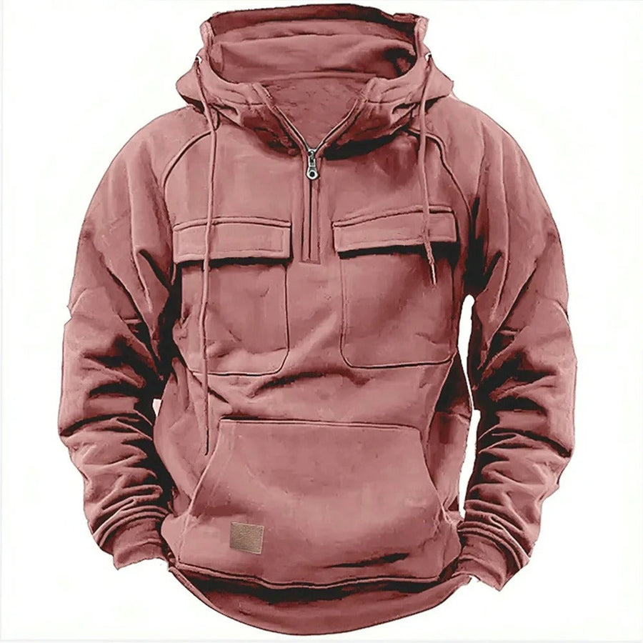 Bequemer Relaxed Fit Kapuzenpullover für Herren, lässiger Freizeit-Hoodie mit praktischer Kängurutasche.