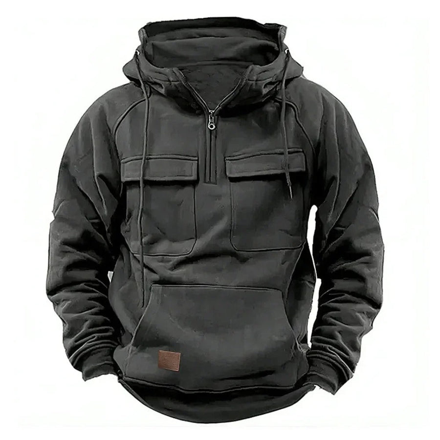 Herren Kapuzenpullover, ideal als bequemes Oberteil für Freizeit & Sport. Relaxed Fit Hoodie mit Kängurutasche.