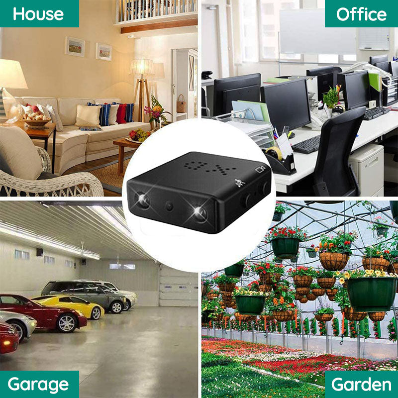 Diskrete Sentinel Micro HD Kamera, kleine schwarze Kamera mit 1080P Qualität und Weitwinkelobjektiv für unauffällige Überwachung