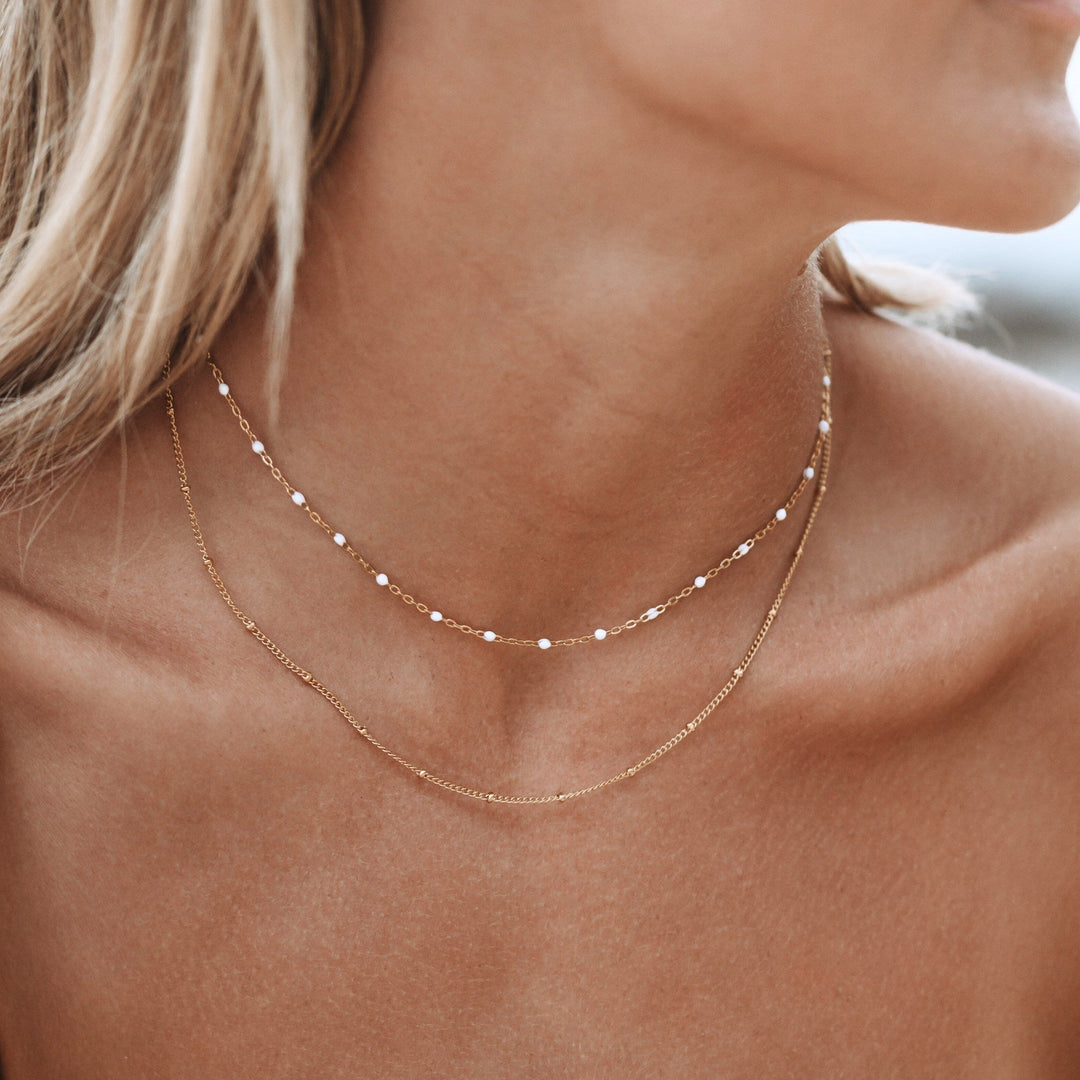 Damen Halskette in Gold, trendiger Choker für Layering Styles