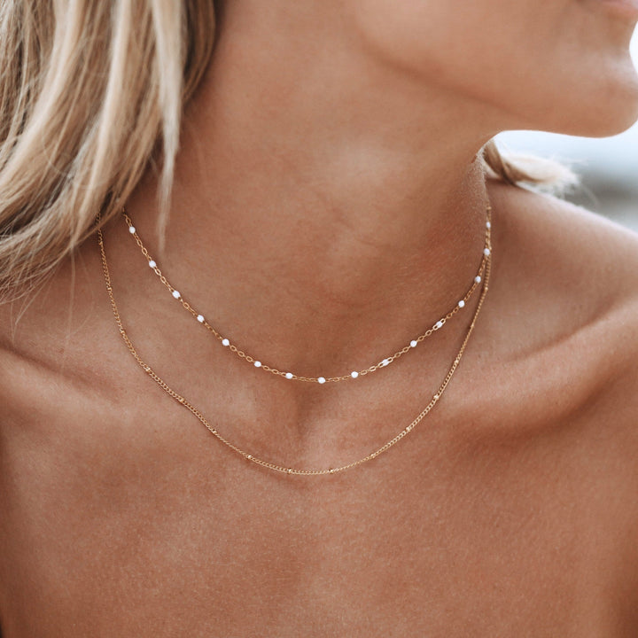 Damen Halskette in Gold, trendiger Choker für Layering Styles