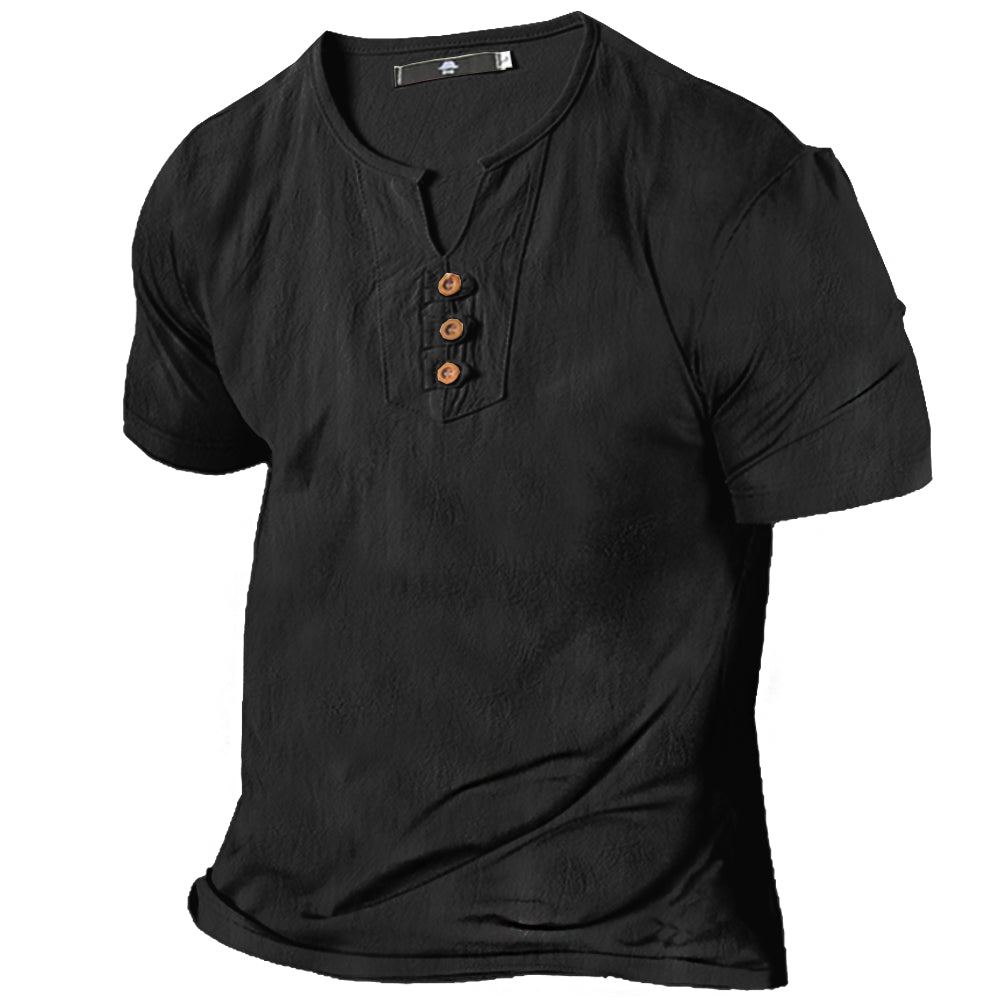 Vintagefluss Herren T-Shirt in Schwarz vorne