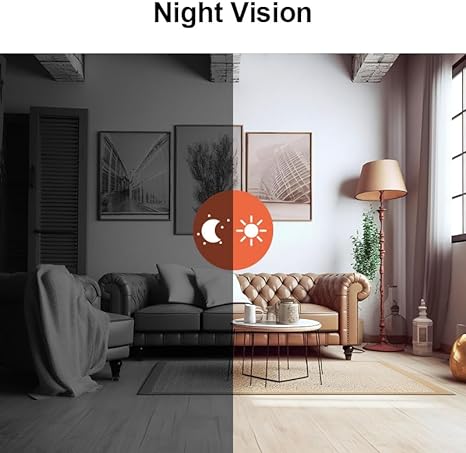 Drahtlose 1080P HD WiFi Überwachungskamera, kompakt, für Innen- und Außenbereich, klare Bilder, ideal für Sicherheit zuhause.