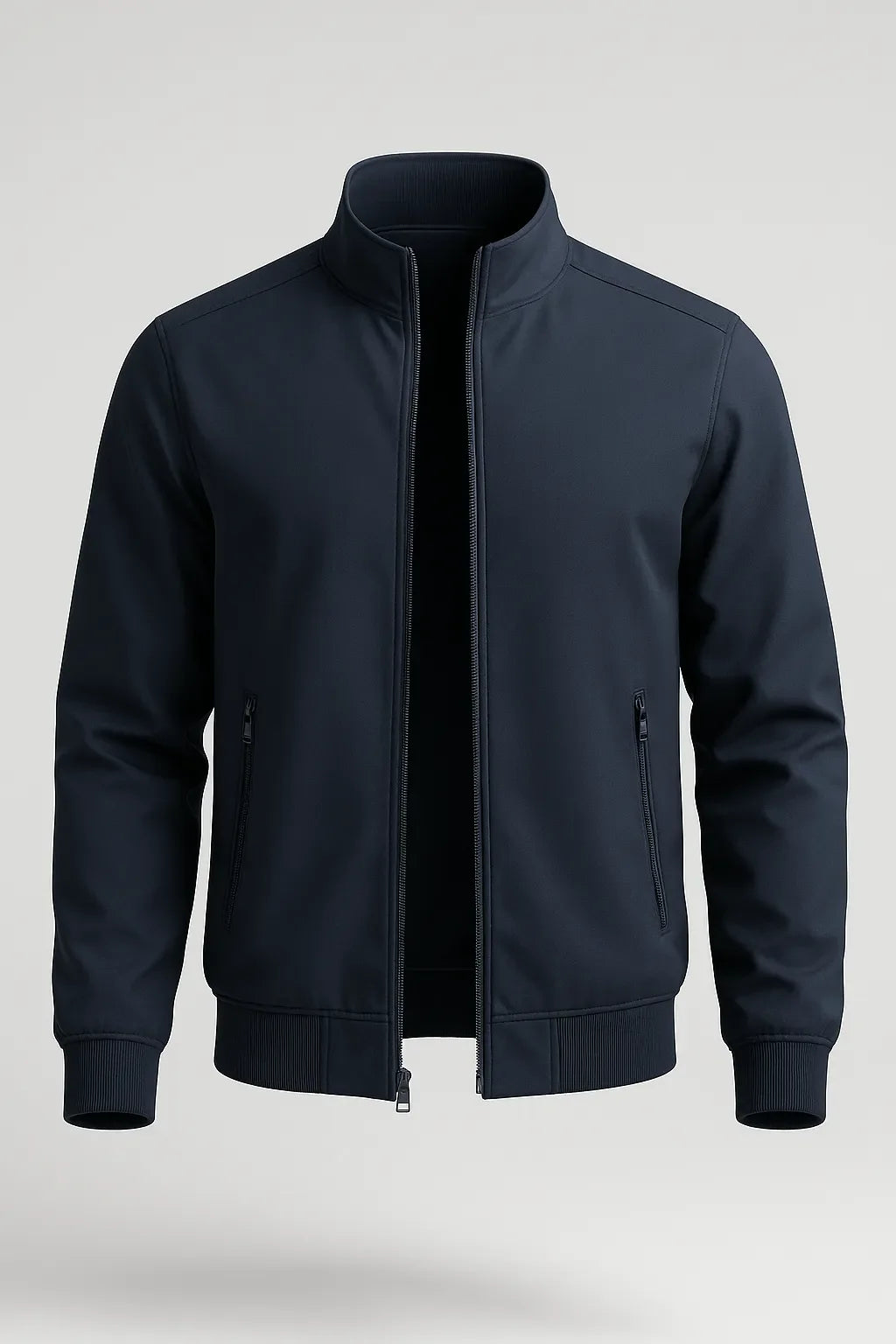 Klassische dunkelblaue Herren Bomberjacke, bequeme Alltagsjacke mit Reißverschluss für jede Gelegenheit.