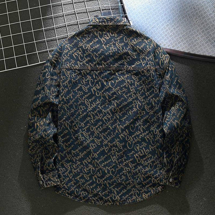 Modische dunkelblaue Unisex Jacke mit Knopfleiste, perfekt für Streetwear und als bequemes Ganzjahres-Oberteil.