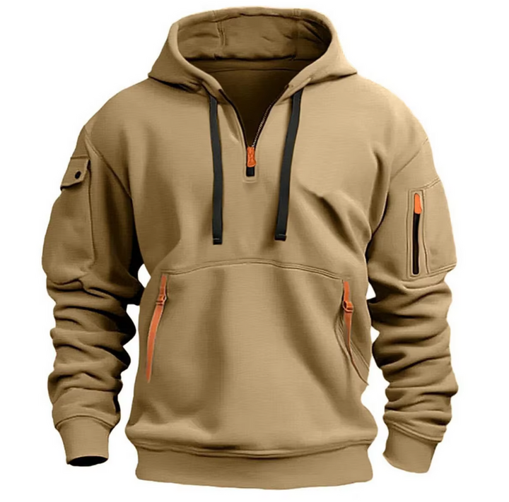 Schwarzer Unisex Herbst Kapuzenpullover. Vielseitiger Hoodie, ideal als bequeme Freizeitkleidung für alle Jahreszeiten.