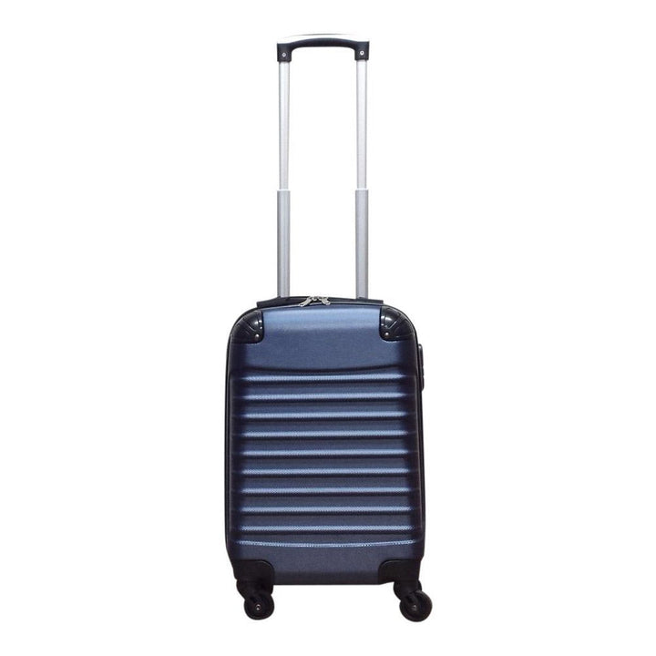 Elegantes dunkelblaues 2-teiliges Hartschalen-Kofferset für stilvolle Reisen und sicheren Gepäcktransport.