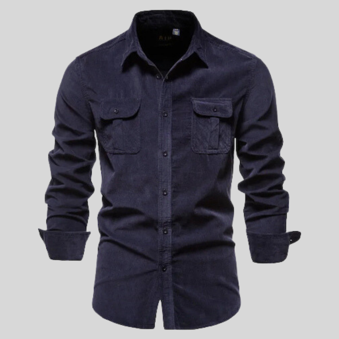 Rotes Herren Langarmhemd, modern & stilvoll, ideal für Wintermode; bequemes Freizeithemd mit Button-Up Design.