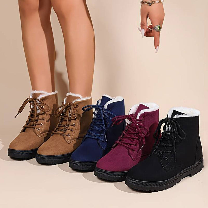 Robuste Damen Winterstiefeletten mit Warmfutter, rutschfest und stylisch für Herbst- und Wintermode.