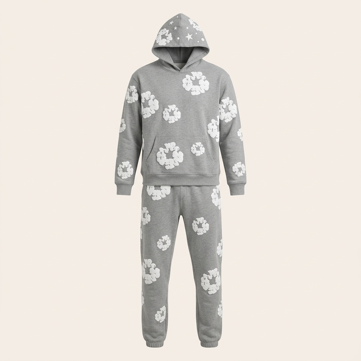 Unisex Floral Trainingsanzug mit markanten Drucken – Stil & Komfort