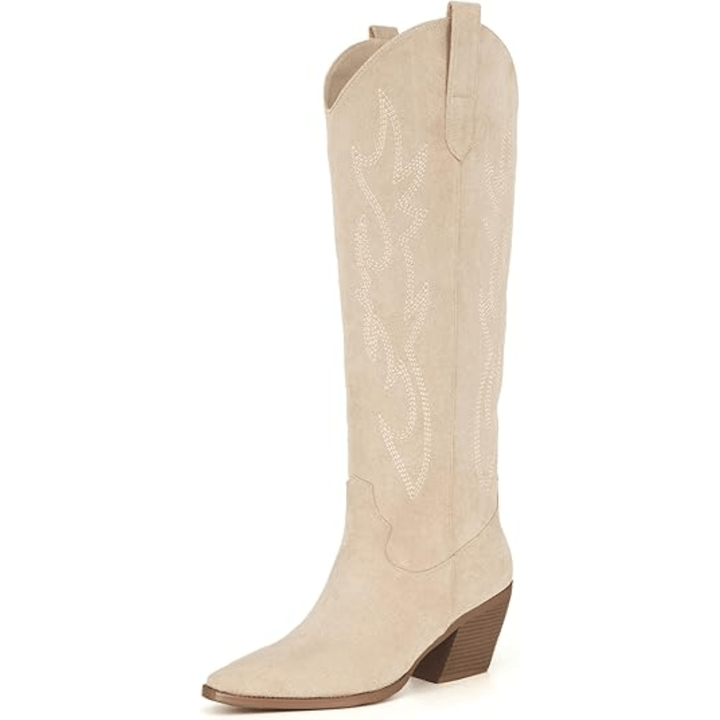 Knielange bestickte Stiefel