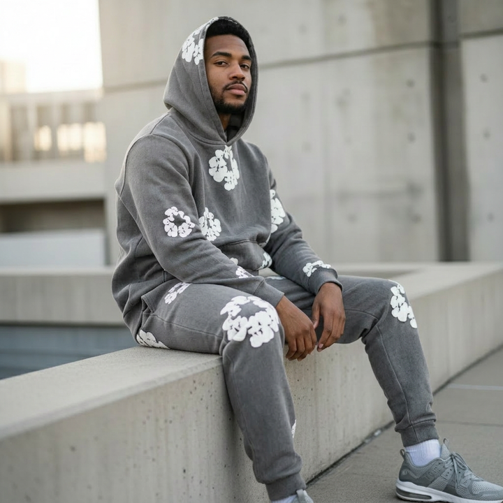 Unisex Floral Trainingsanzug mit markanten Drucken – Stil & Komfort