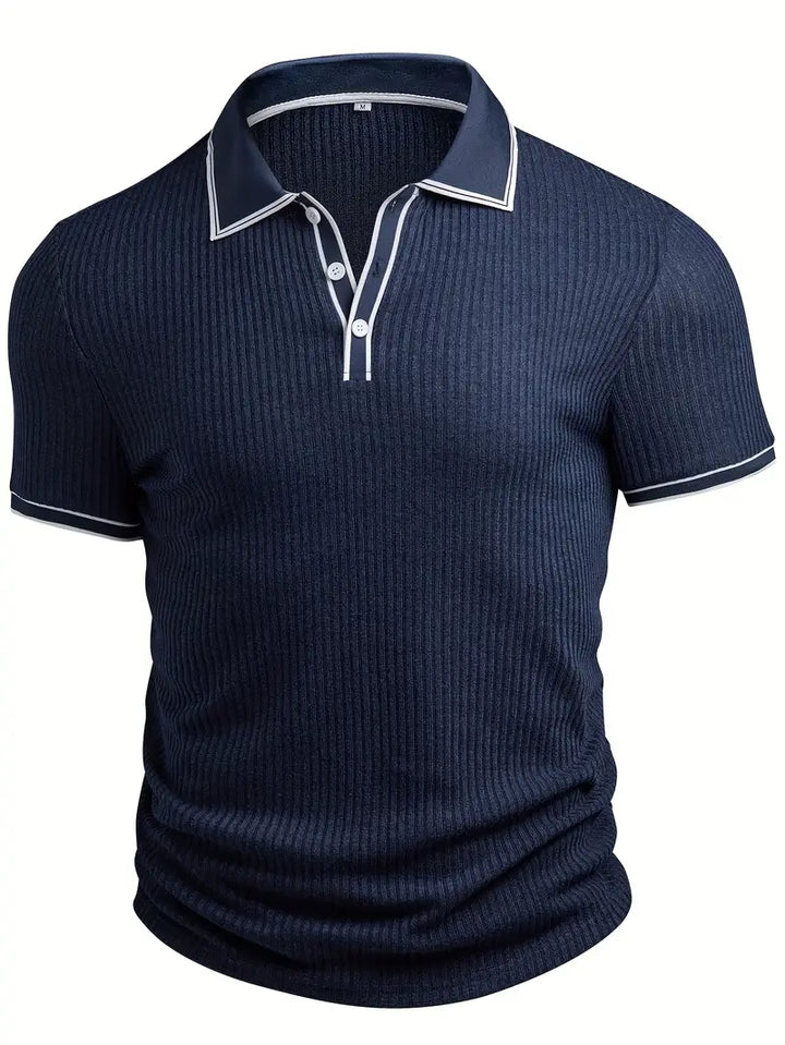 Freizeitshirt für Herren mit Struktur Muster und kurzen Ärmeln