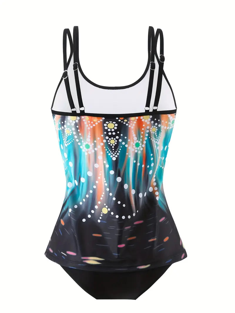 Damen Tankini Set in Rückansicht mit verstellbaren Trägern