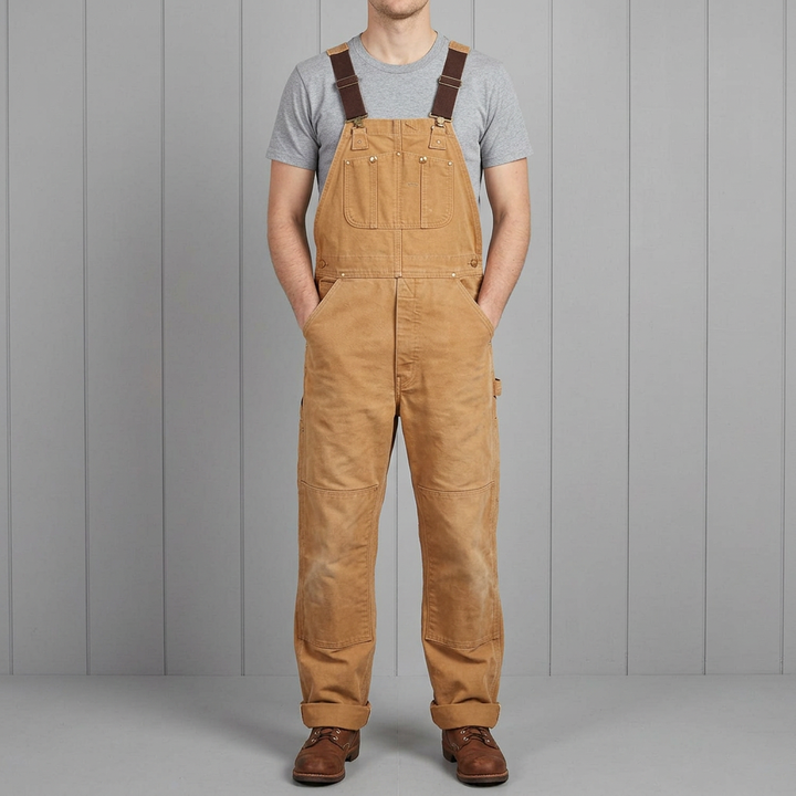 Herren Vintage Canvas Latzhose – Robust, Bequem und Vielseitig