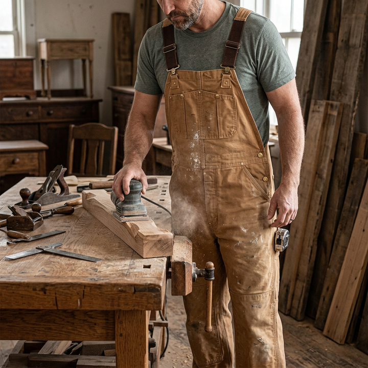 Herren Vintage Canvas Latzhose – Robust, Bequem und Vielseitig
