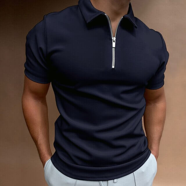 Herren Poloshirt mit Reißverschluss: Atmungsaktiv & Bequem