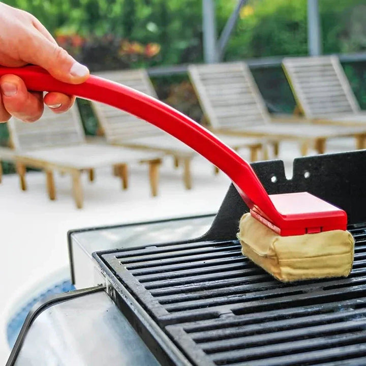 "Effektive rote Grillbürste ohne Drahtborsten, dampfbetrieben, langlebig, 31 cm, für sichere und gründliche Reinigung"