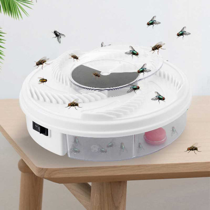 Effektiver elektrischer Insektenfänger mit rotierender Haube und USB-Betrieb, ideal für ein Zuhause ohne Fliegen.