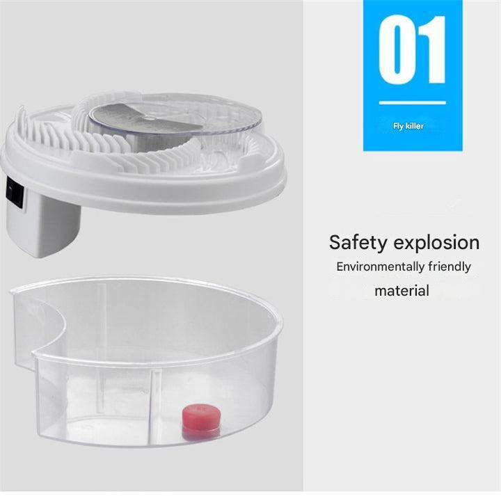 Effektiver elektrischer Insektenfänger mit rotierender Haube und USB-Betrieb, ideal für ein Zuhause ohne Fliegen.