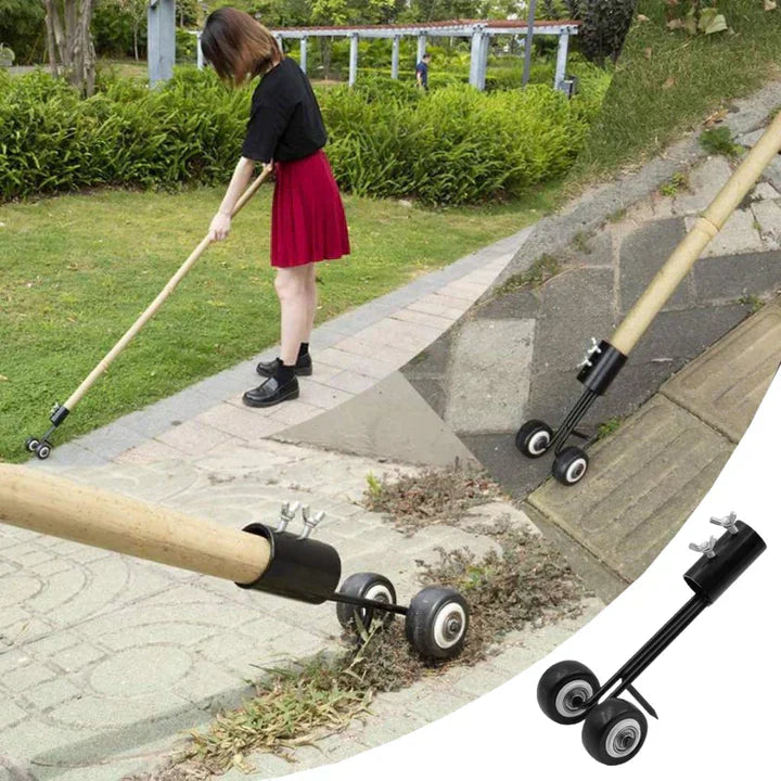 "Effizienter Unkrautentferner mit ergonomischem Griff, robustes Design für mühelose Gartenarbeit, schwarz, Eisen."