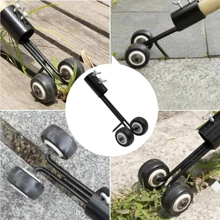 "Effizienter Unkrautentferner mit ergonomischem Griff, robustes Design für mühelose Gartenarbeit, schwarz, Eisen."