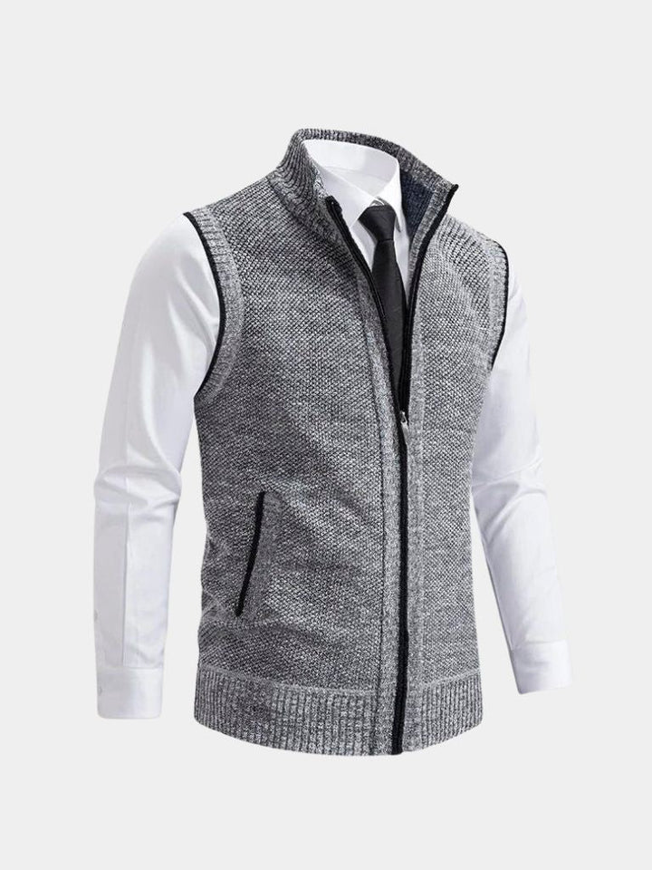 Herren Business Casual Gilet, Reißverschluss, slim fit, zeitlos elegant für jeden Anlass.