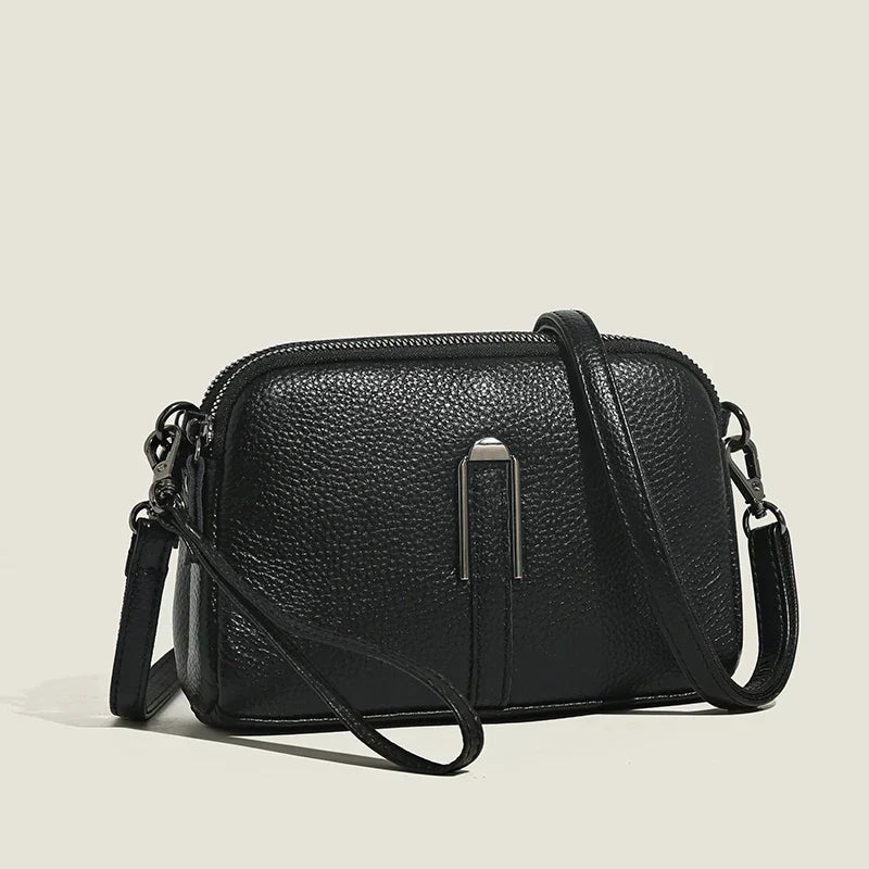 Damen-Crossbody-Tasche in Braun, Grün oder Schwarz; elegante Schultertasche, modisch & minimalistisch.