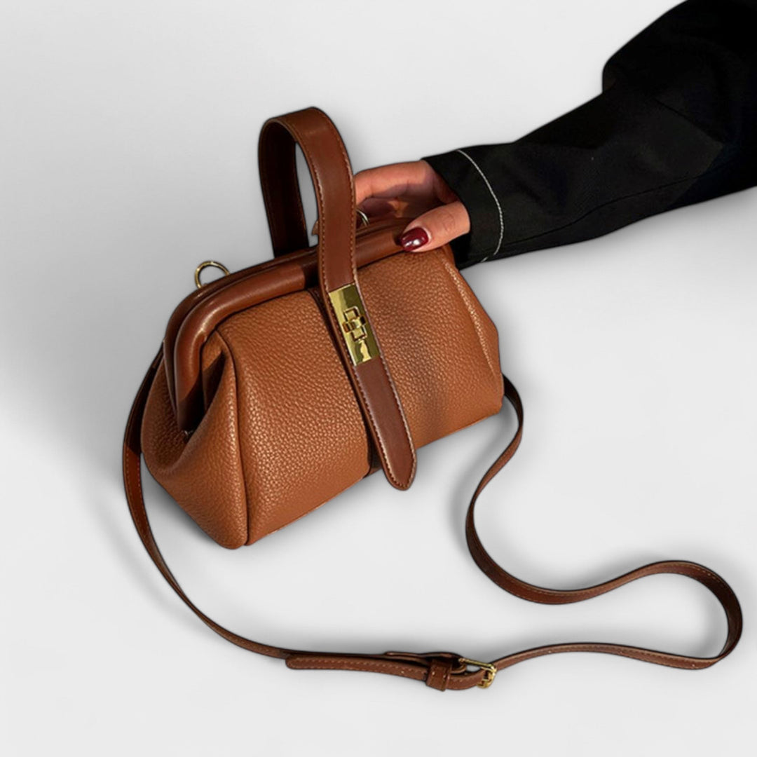 Klassische schwarze Damen Mini-Handtasche, elegant & vielseitig, mit Schulterriemen.