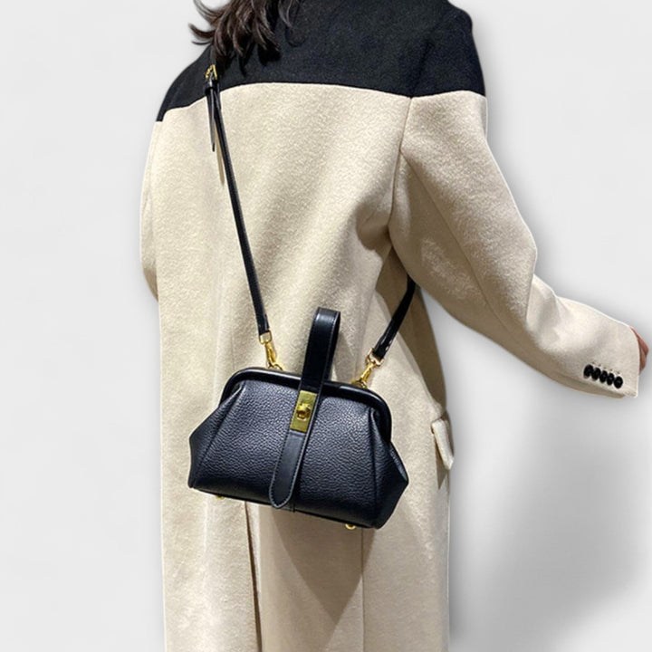 Vielseitige schwarze Schultertasche, elegante Mini-Handtasche für Damen.
