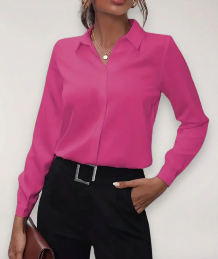Klassische elegante Damenbluse, ideal für Business-Meetings & schicke Frühlingsgarderobe.