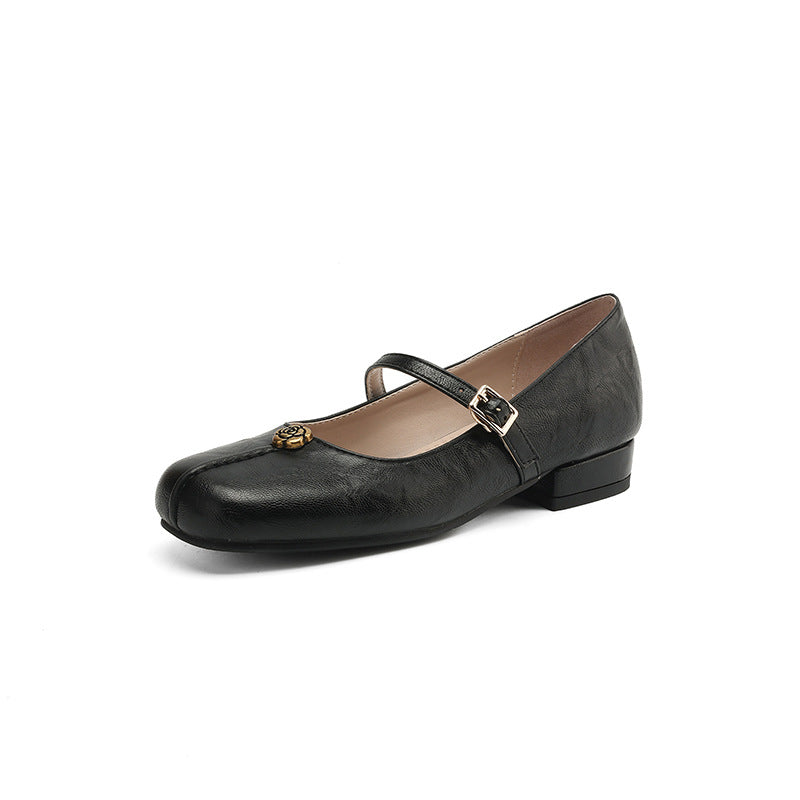 Braune Damen Ballerinas mit Riemen, vielseitige flache Schuhe, perfekt als bequeme Alltagsschuhe im Frühling.
