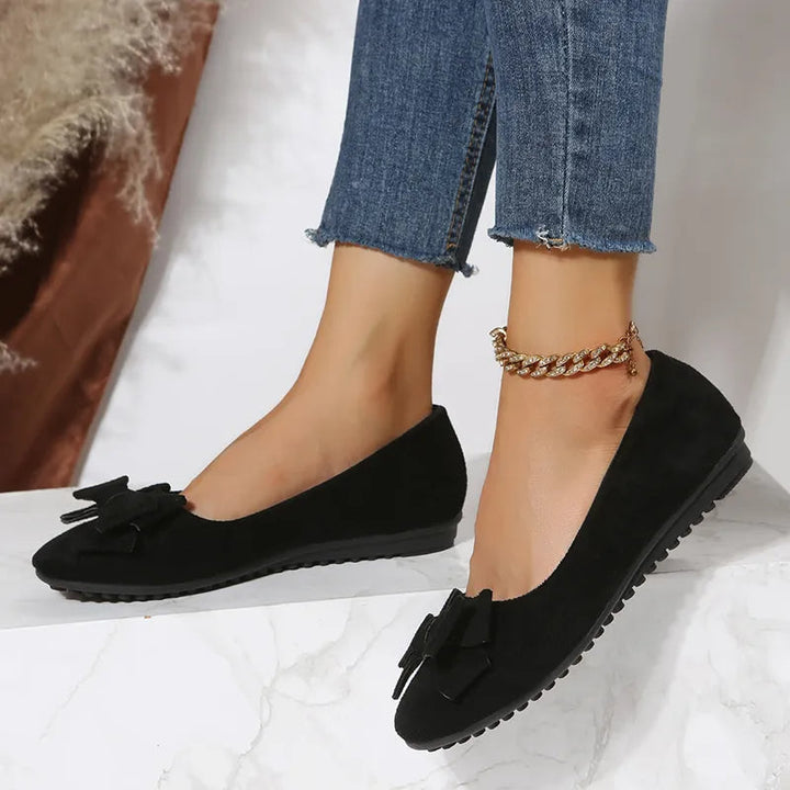 Modische Damen Flats: Bequeme Frühlings Ballerinas mit eleganter Schleife. Ideal für einen stilvollen Auftritt.