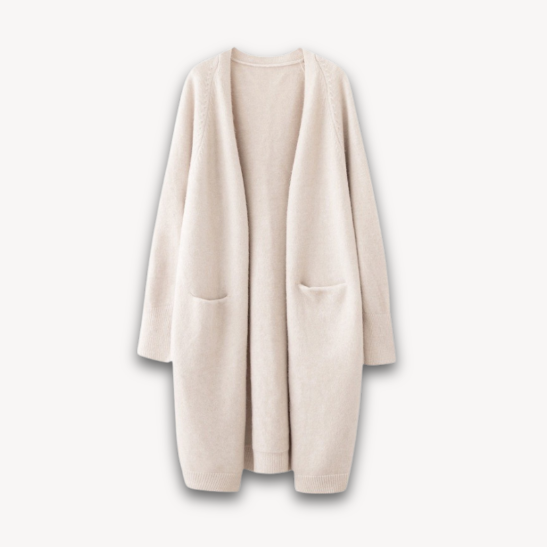 Elegante Damen Frühlings Strickjacke, leicht und offen, perfekt für Übergangstage und Layering-Looks.