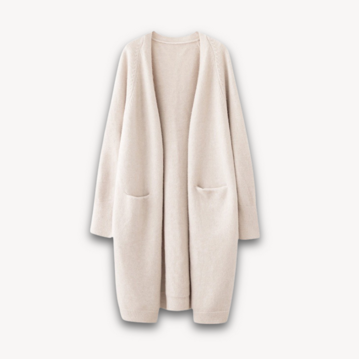 Elegante Damen Frühlings Strickjacke, leicht und offen, perfekt für Übergangstage und Layering-Looks.