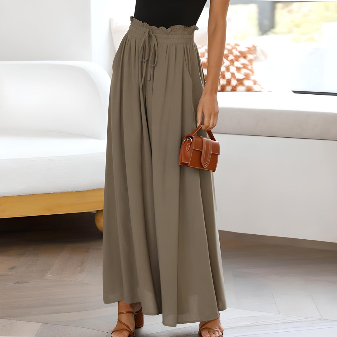 Elegante Damen Freizeithose, leichtes Material, stilvoll für Alltag, Größen S bis XXL, in Beige, Blau, Rot und mehr.