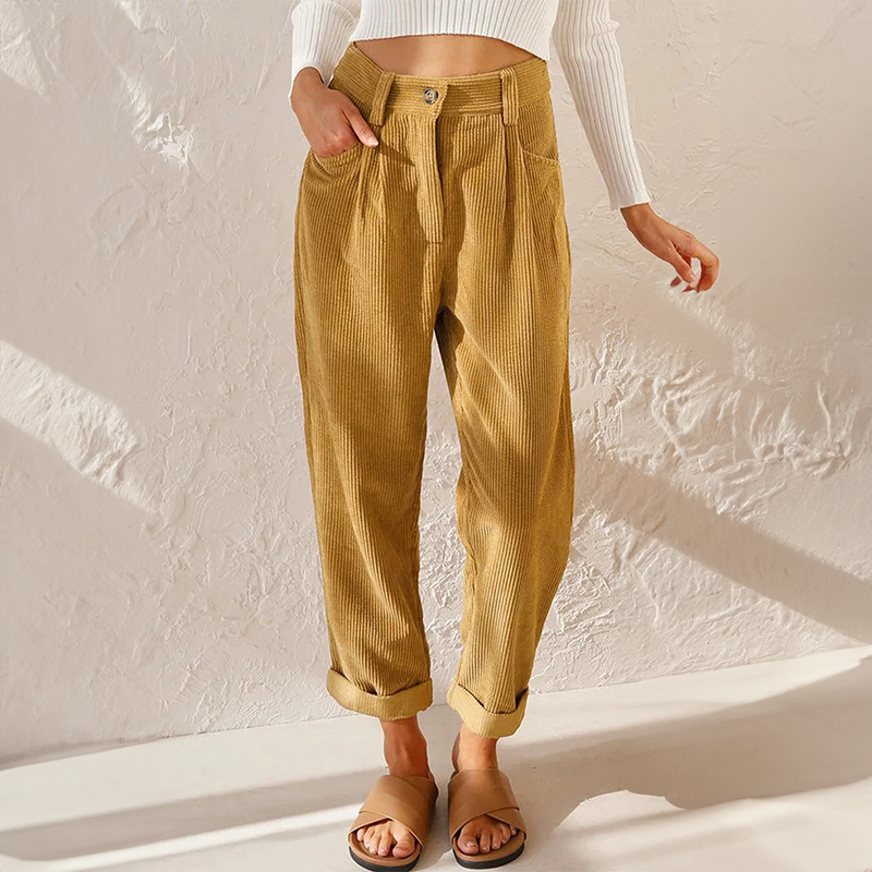 Elegante Damen High Waist Wide Leg Hose für den Sommer, bequem und fließend, ideal für einen stilvollen Auftritt.