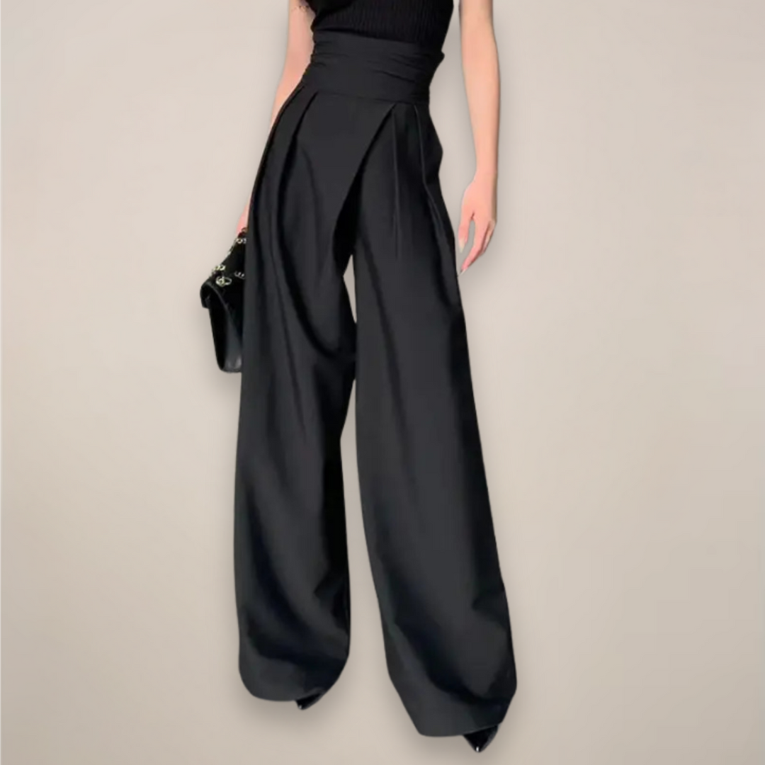 Elegante Damen Hochtaillierte Weite Hose für den Sommer. Stilvolle & bequeme Freizeithose für einen lässigen Look.